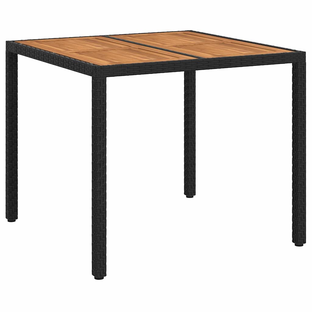 Kerti Asztal Fekete 90 x 90 x 75 cm polirattan