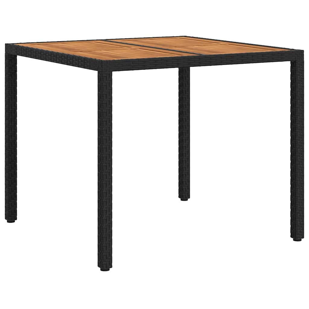Kerti Asztal Fekete 90 x 90 x 75 cm polirattan