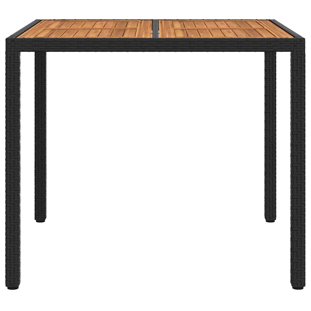 Kerti Asztal Fekete 90 x 90 x 75 cm polirattan