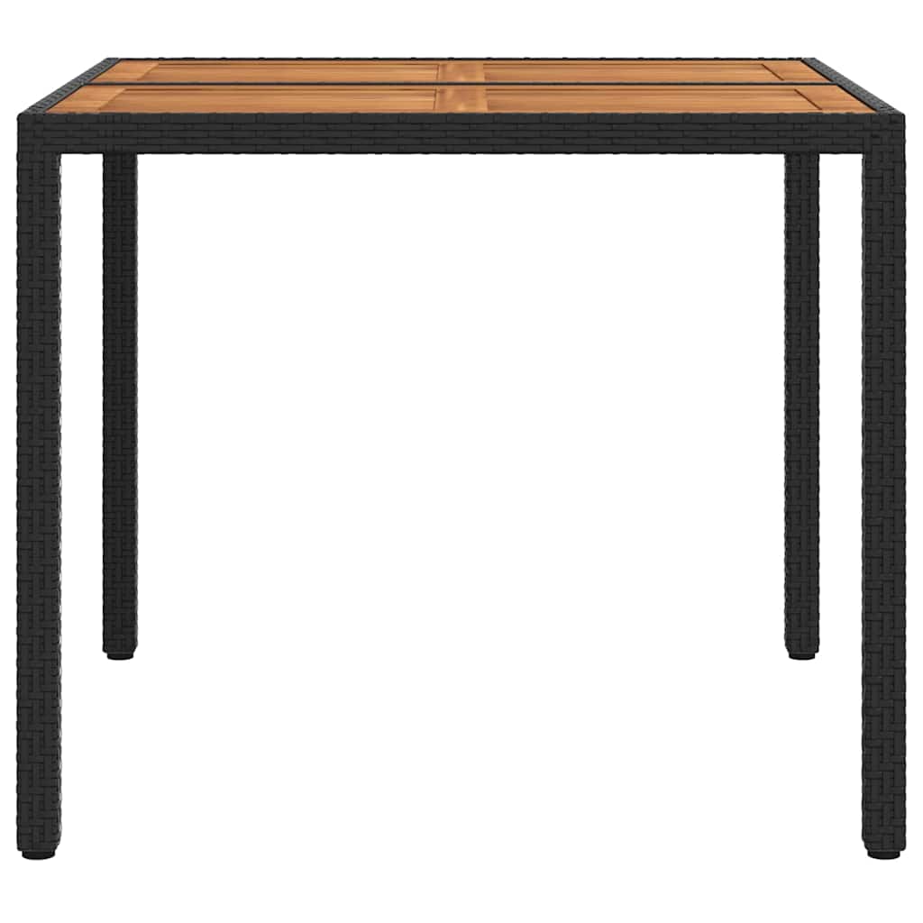 Kerti Asztal Fekete 90 x 90 x 75 cm polirattan