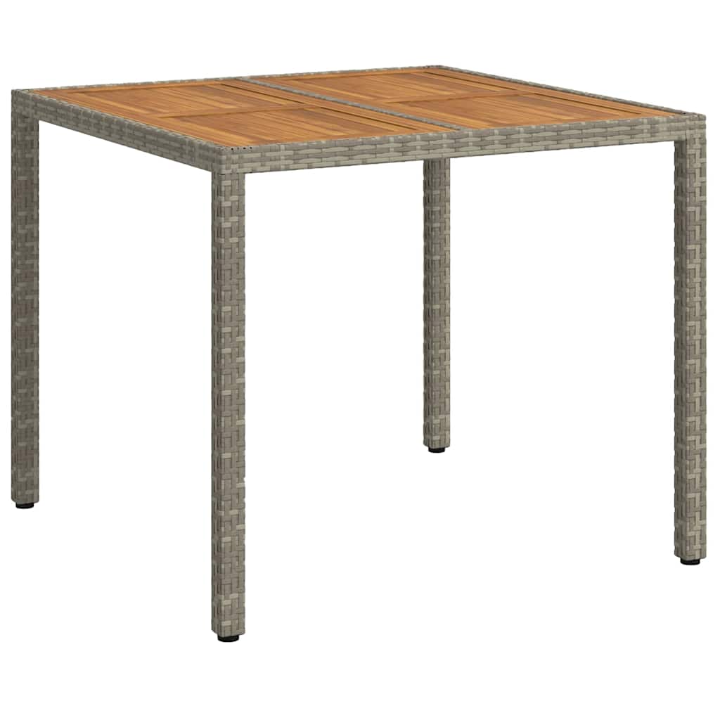 Kerti Asztal Szürke 90 x 90 x 75 cm polirattan