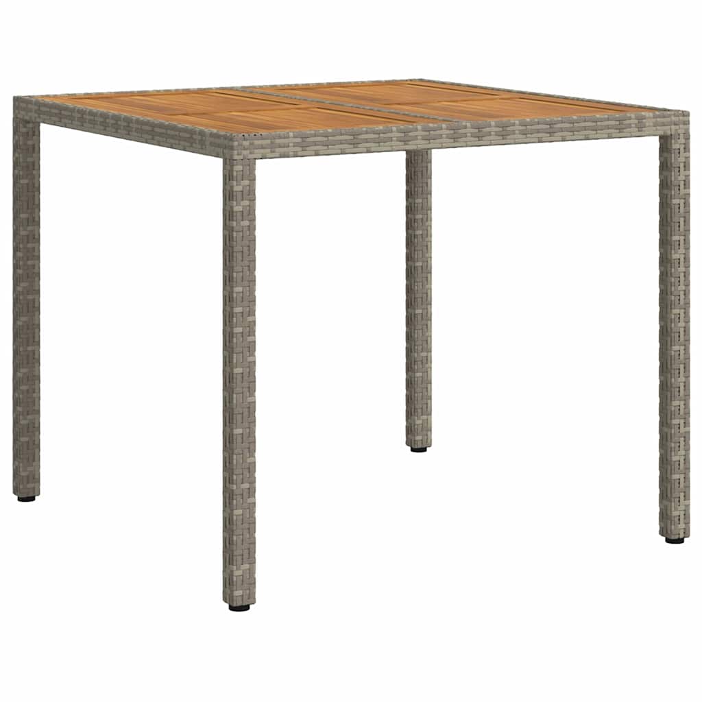 Kerti Asztal Szürke 90 x 90 x 75 cm polirattan
