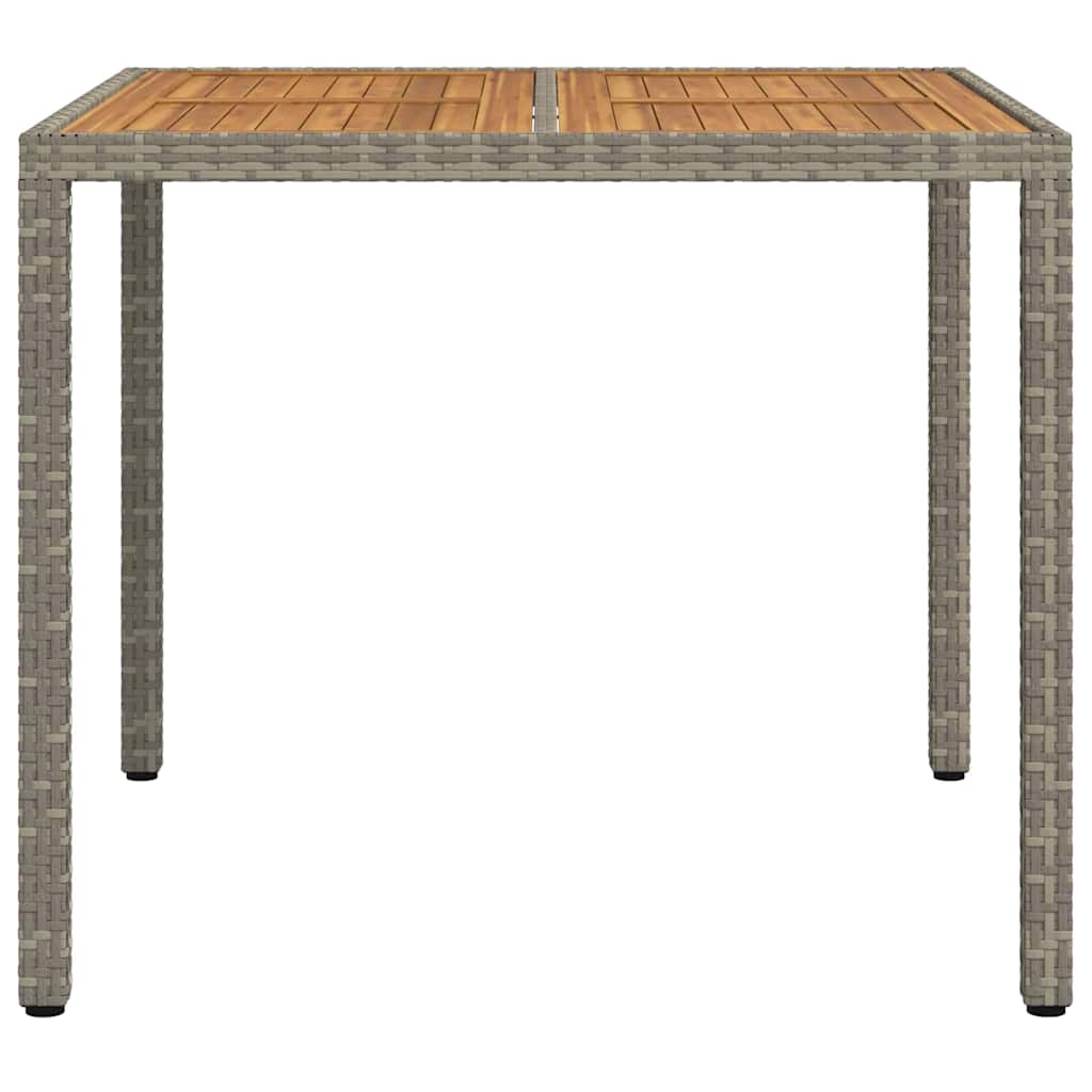 Kerti Asztal Szürke 90 x 90 x 75 cm polirattan