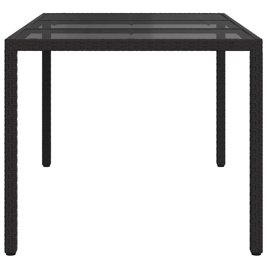Kerti Étkezőasztal Fekete 150 x 90 x 75 cm polirattan