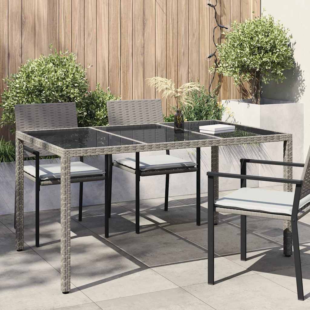 Kerti Asztal Szürke 150 x 90 x 75 cm polirattan