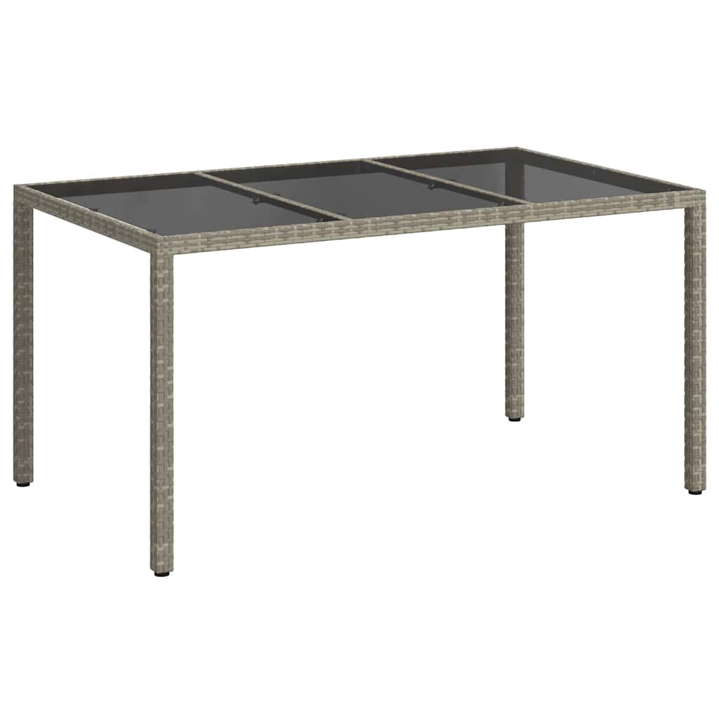 Kerti Asztal Szürke 150 x 90 x 75 cm polirattan