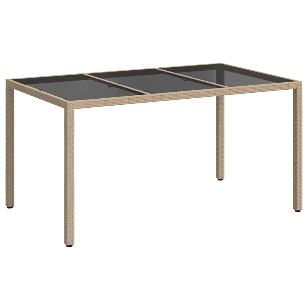 Kerti Asztal Bézs 150 x 90 x 75 cm polirattan