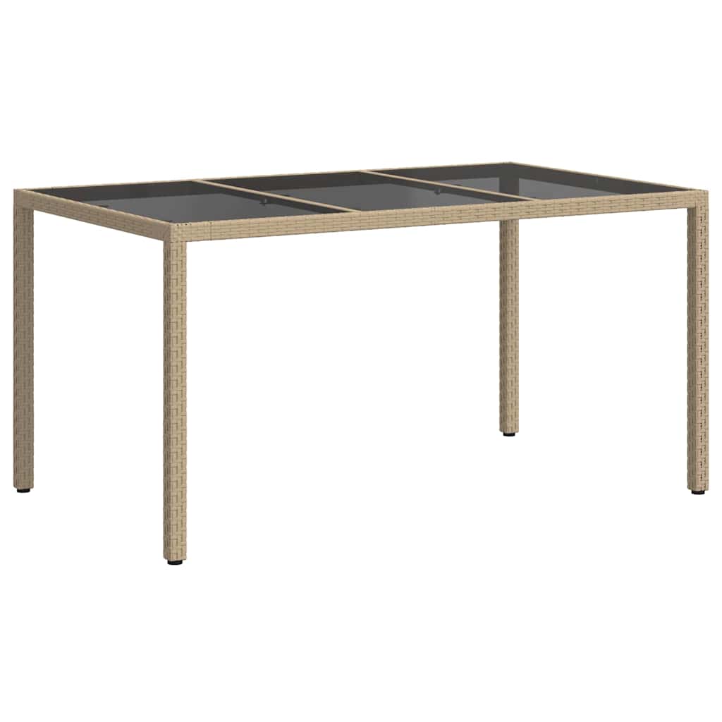 Kerti Asztal Bézs 150 x 90 x 75 cm polirattan