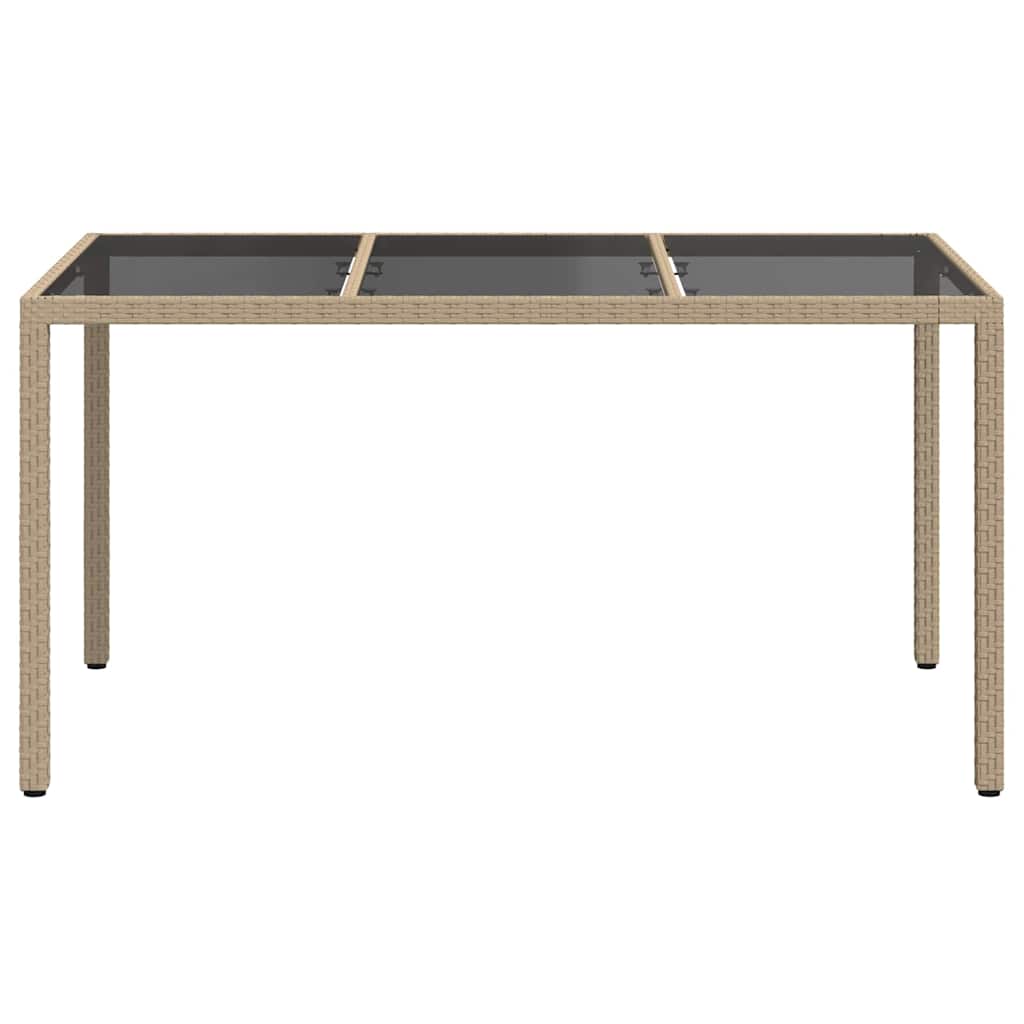Kerti Asztal Bézs 150 x 90 x 75 cm polirattan