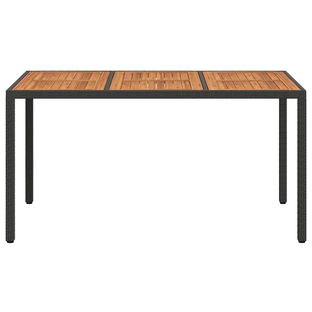 Kerti Asztal Fekete 150 x 90 x 75 cm polirattan