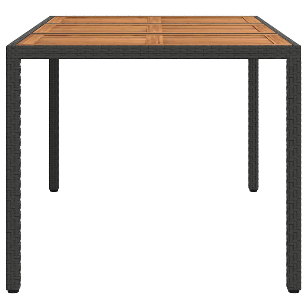 Kerti Asztal Fekete 150 x 90 x 75 cm polirattan
