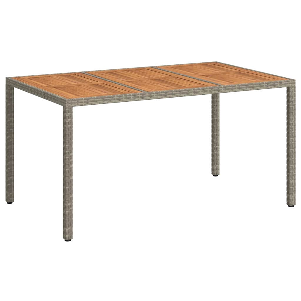 Kerti Étkezőasztal Szürke 150 x 90 x 75 cm polirattan