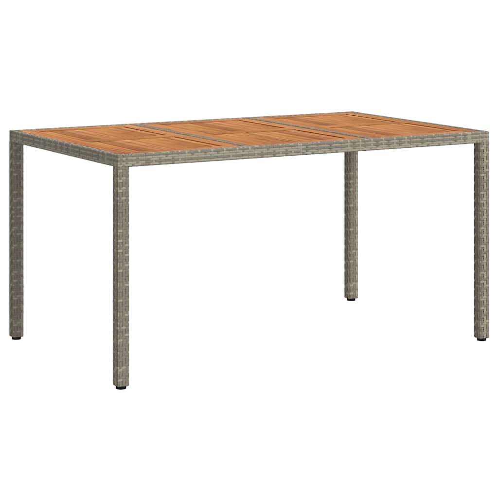 Kerti Étkezőasztal Szürke 150 x 90 x 75 cm polirattan