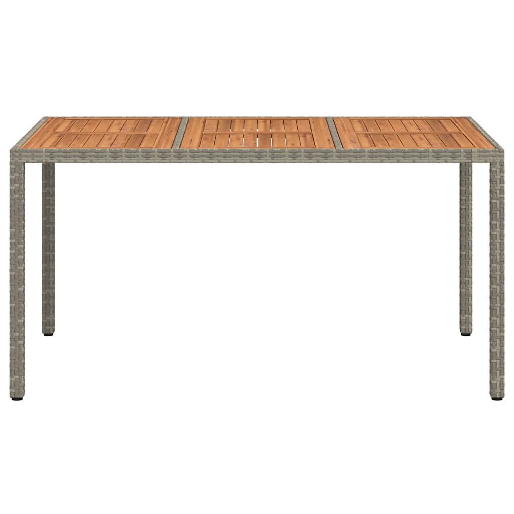 Kerti Étkezőasztal Szürke 150 x 90 x 75 cm polirattan