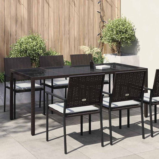 Kerti Asztal Barna 190 x 90 x 75 cm polirattan