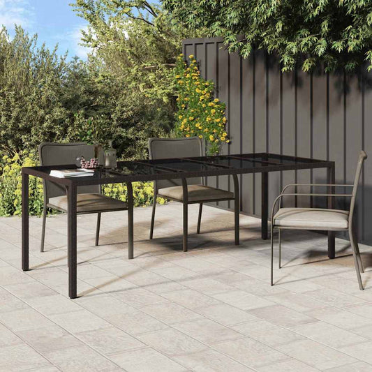 Kerti Étkezőasztal Barna 250 x 100 x 75 cm polirattan