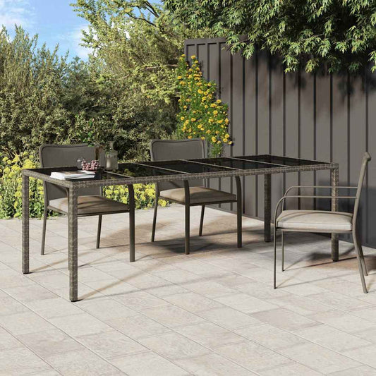 Kerti Étkezőasztal Szürke 250 x 100 x 75 cm polirattan