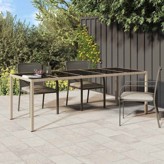 Kerti Étkezőasztal Bézs 250 x 100 x 75 cm polirattan