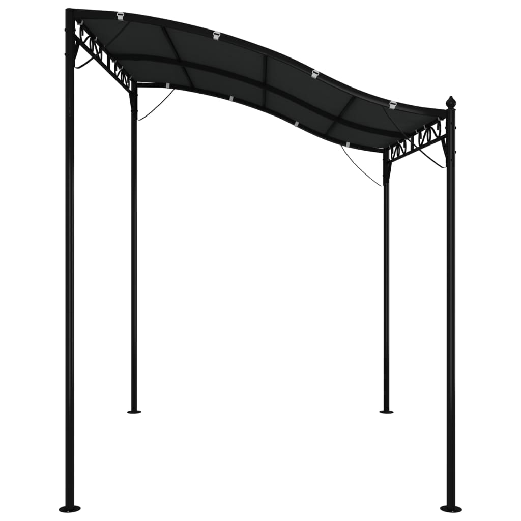 antracitszürke szövet és acél pavilon 2 x 2,3 m 180 g/m²