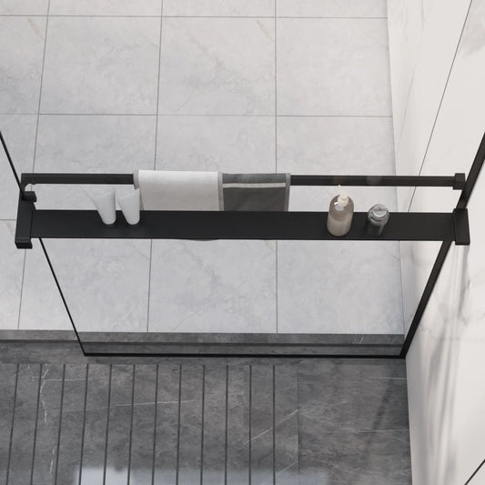 fekete alumínium zuhanypolc walk-in zuhanyfalhoz 80 cm