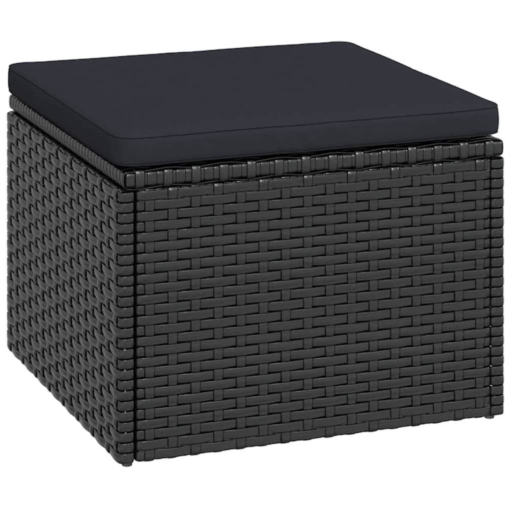 fekete polyrattan kerti ülőgarnitúra