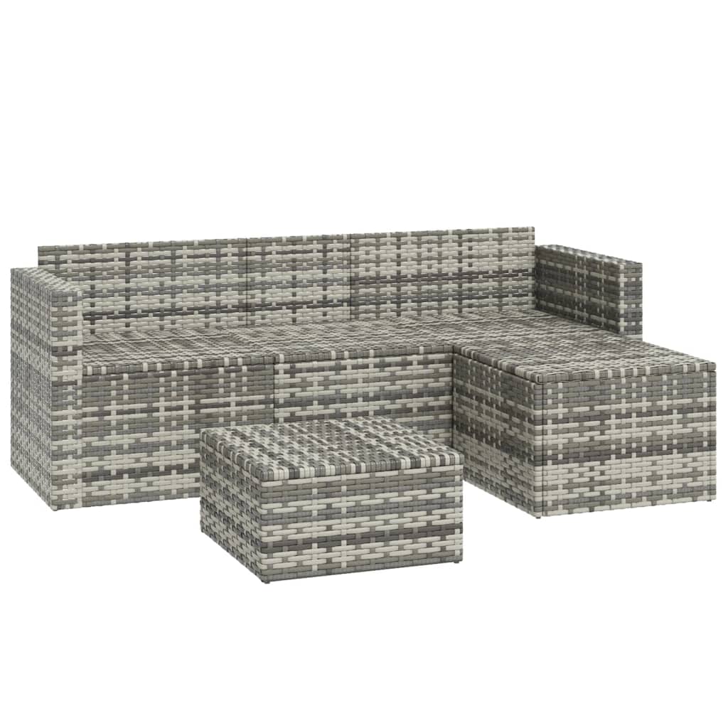 3 részes szürke polyrattan kerti ülőgarnitúra párnákkal