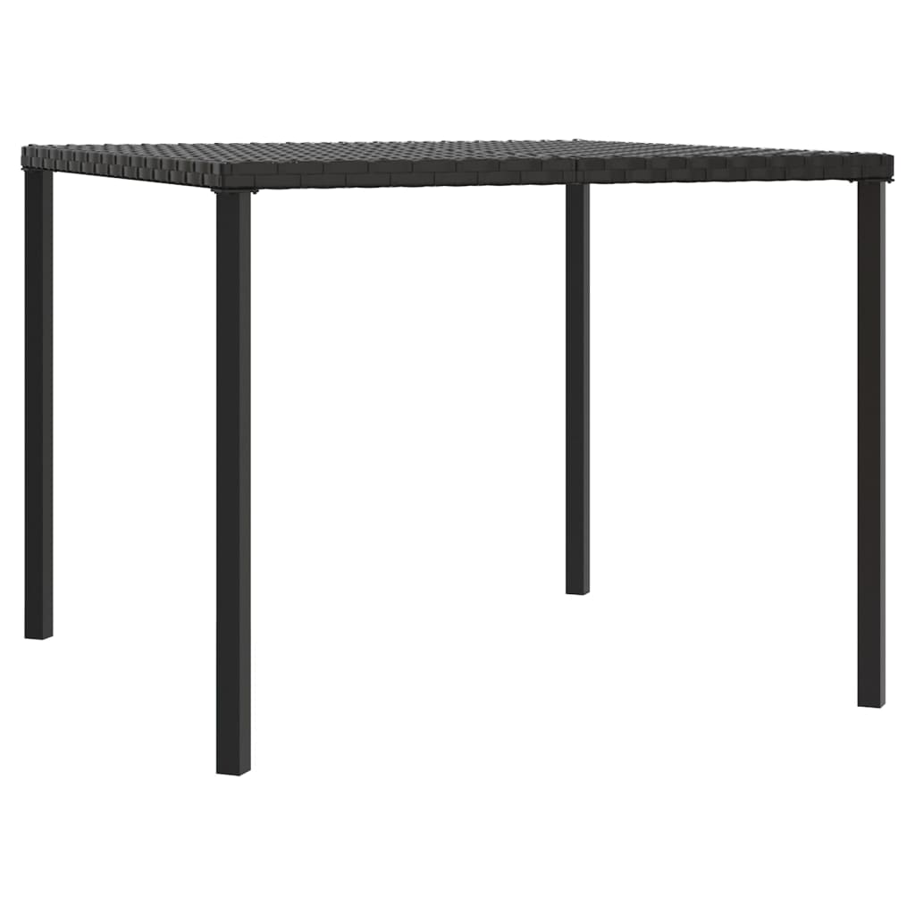 2 részes fekete polyrattan kerti étkezőgarnitúra párnával