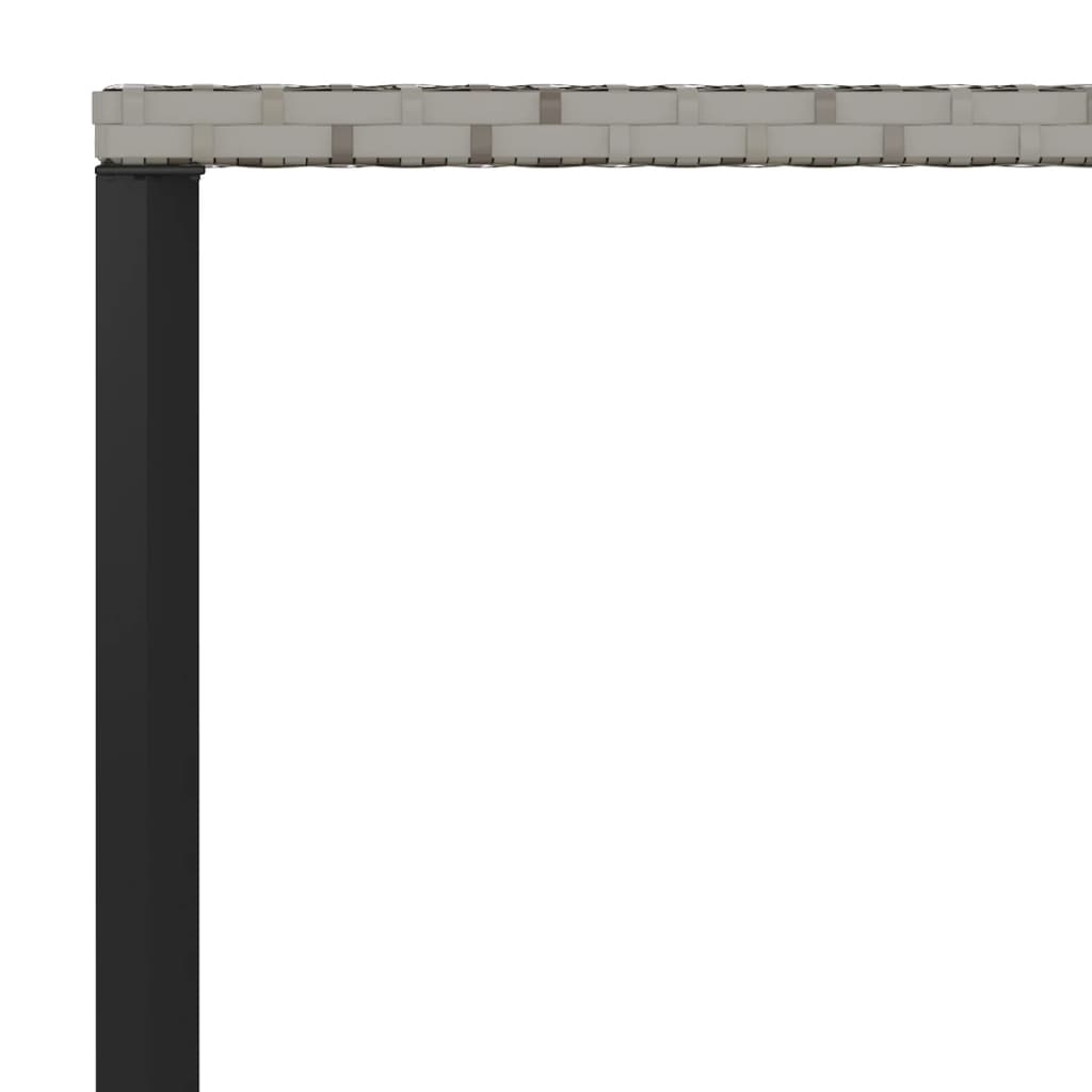 2 részes szürke polyrattan kerti étkezőgarnitúra párnákkal