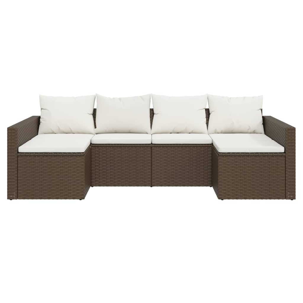 2 részes barna polyrattan kerti ülőgarnitúra párnákkal
