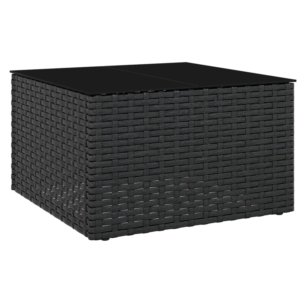 2 részes fekete polyrattan kerti ülőgarnitúra párnákkal