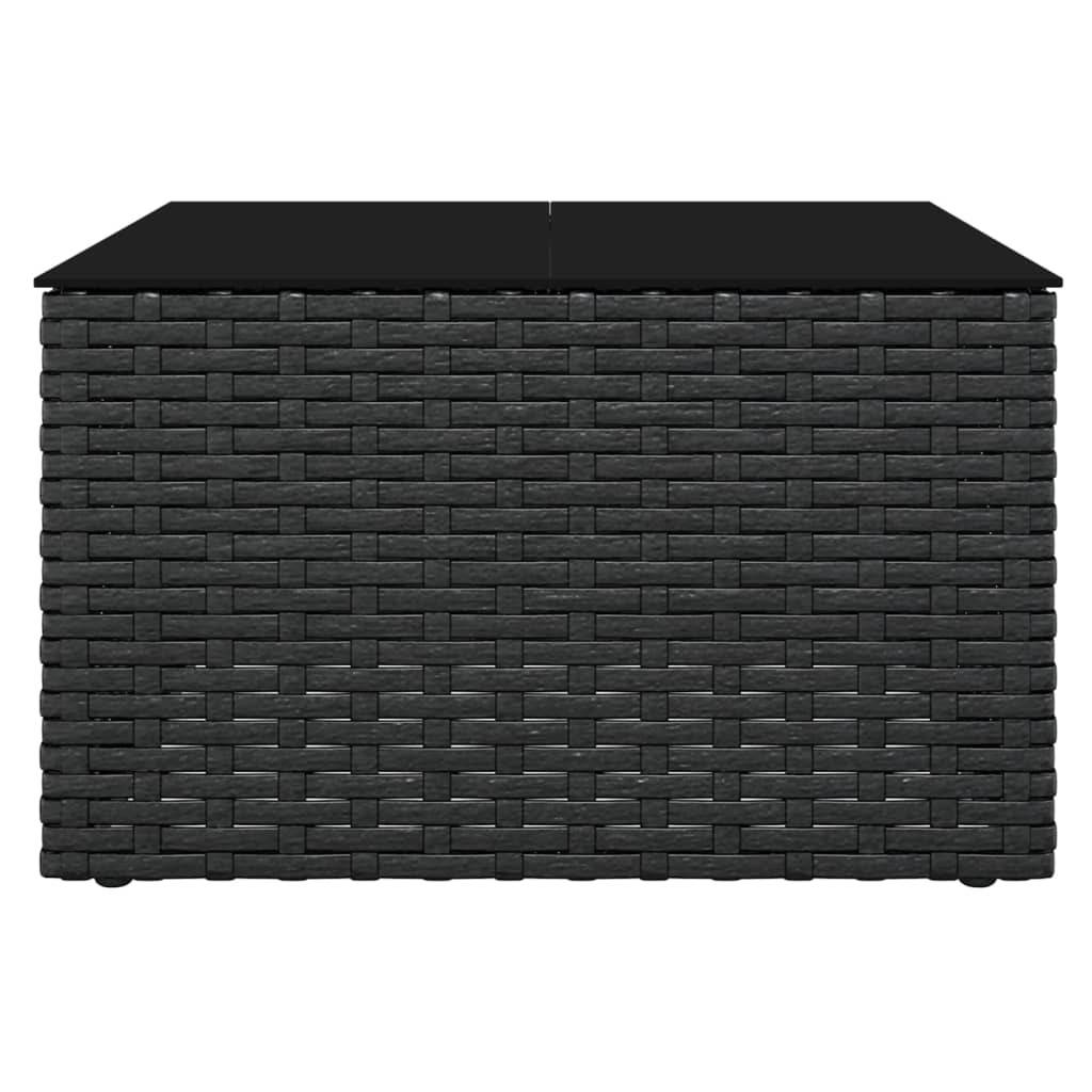 2 részes fekete polyrattan kerti ülőgarnitúra párnákkal