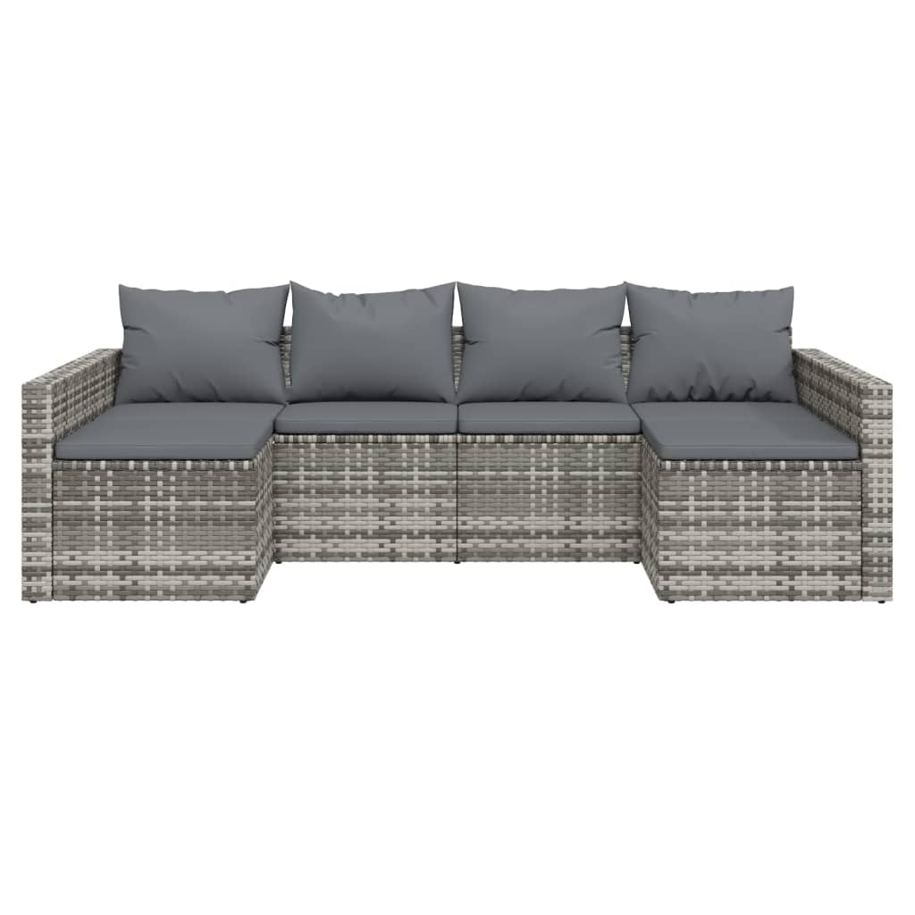2 részes szürke polyrattan kerti ülőgarnitúra párnákkal