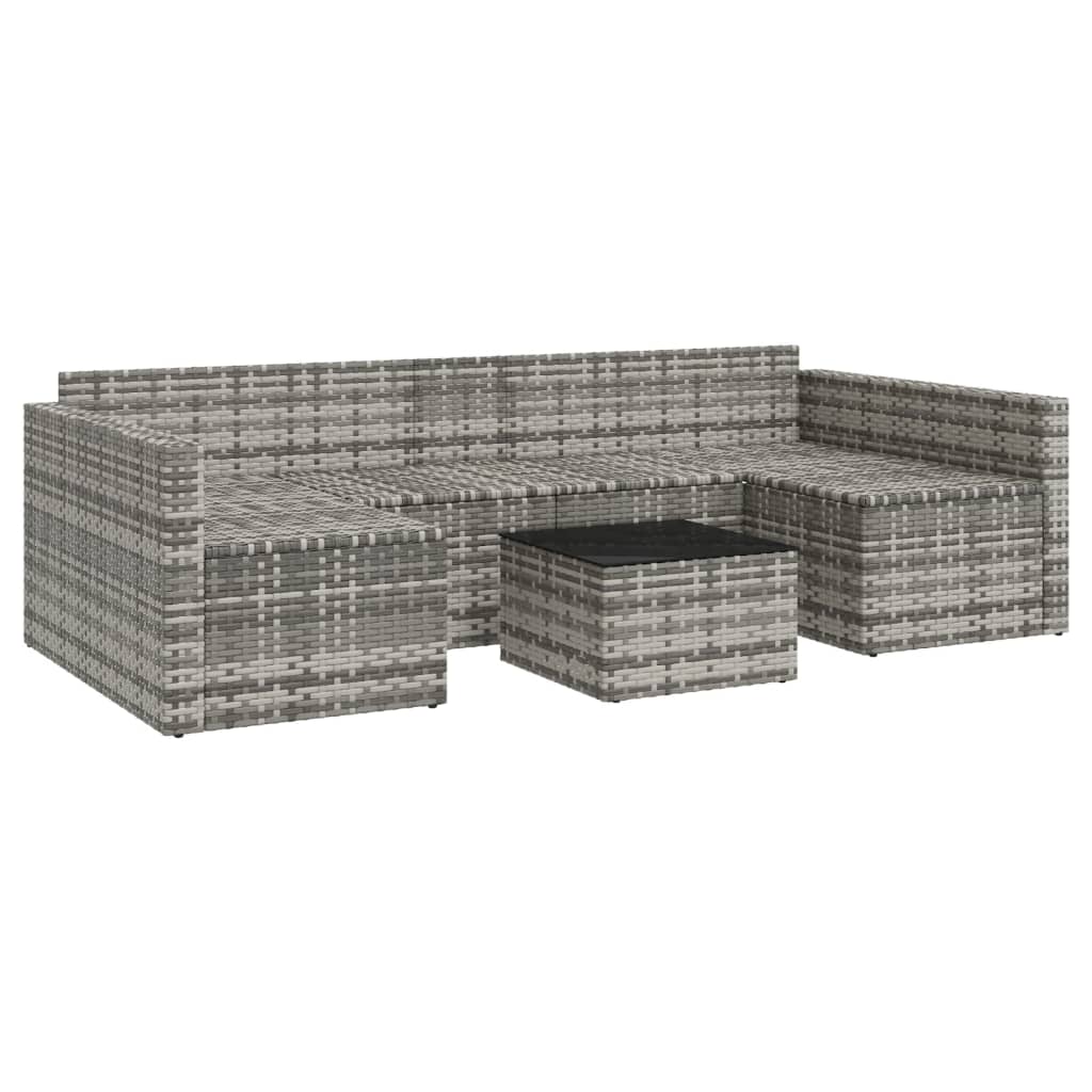 2 részes szürke polyrattan kerti ülőgarnitúra párnákkal