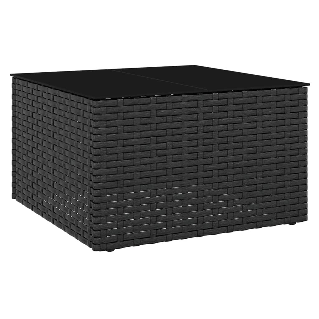 2 részes fekete polyrattan kerti ülőgarnitúra párnákkal