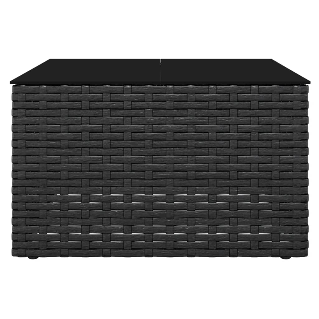 2 részes fekete polyrattan kerti ülőgarnitúra párnákkal