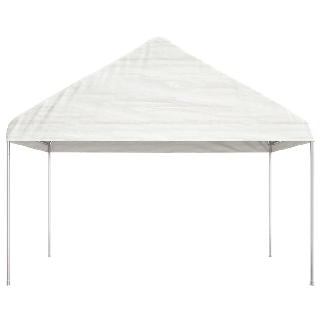 fehér polietilén pavilon tetővel 4,08 x 2,23 x 3,22 m