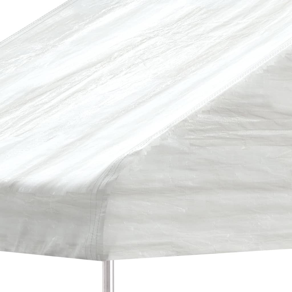 fehér polietilén pavilon tetővel 4,08 x 2,23 x 3,22 m