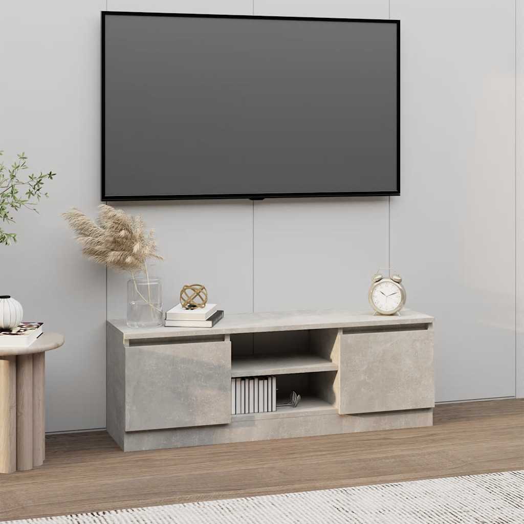 betonszürke TV-szekrény ajtóval 102 x 30 x 36 cm