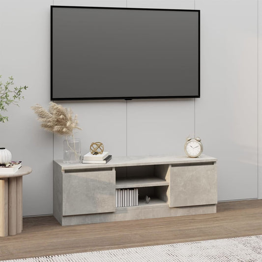 betonszürke TV-szekrény ajtóval 102 x 30 x 36 cm
