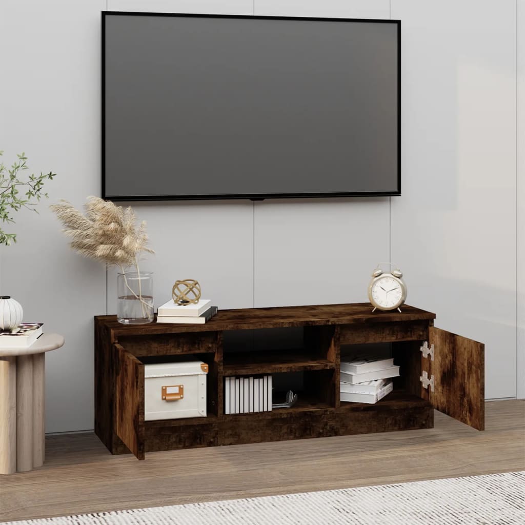 füstös tölgy színű TV-szekrény ajtóval 102 x 30 x 36 cm