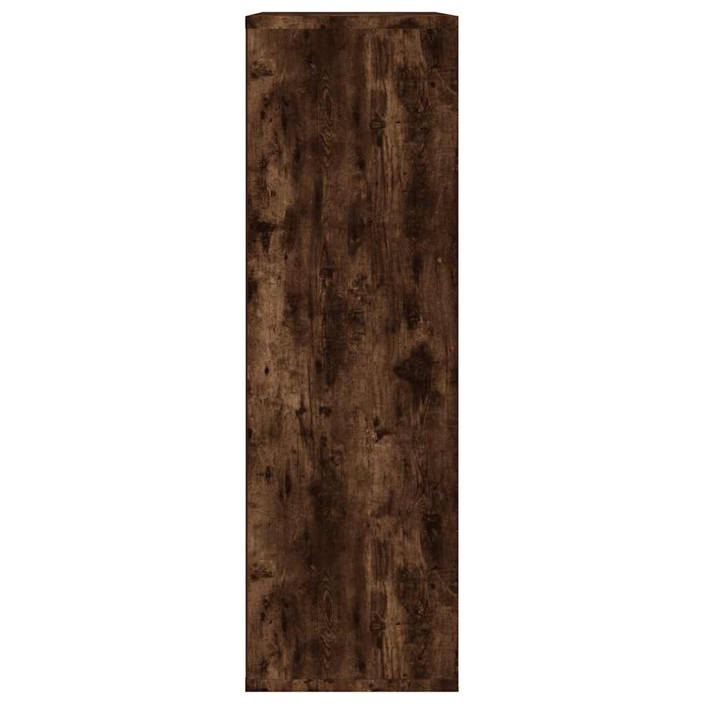 füstös tölgy színű szerelt fa könyv-/tálalószekrény 50x25x80 cm