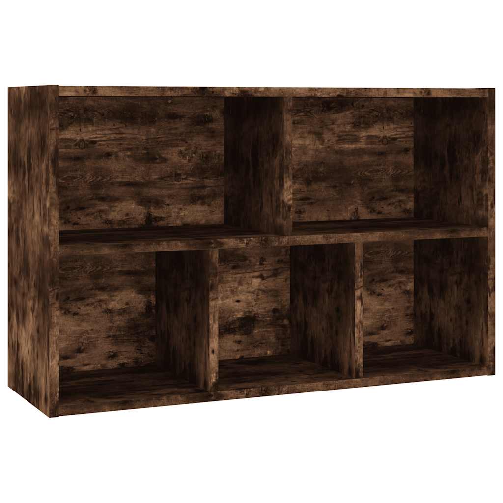 füstös tölgy színű szerelt fa könyv-/tálalószekrény 50x25x80 cm