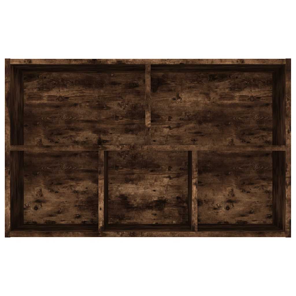 füstös tölgy színű szerelt fa könyv-/tálalószekrény 50x25x80 cm