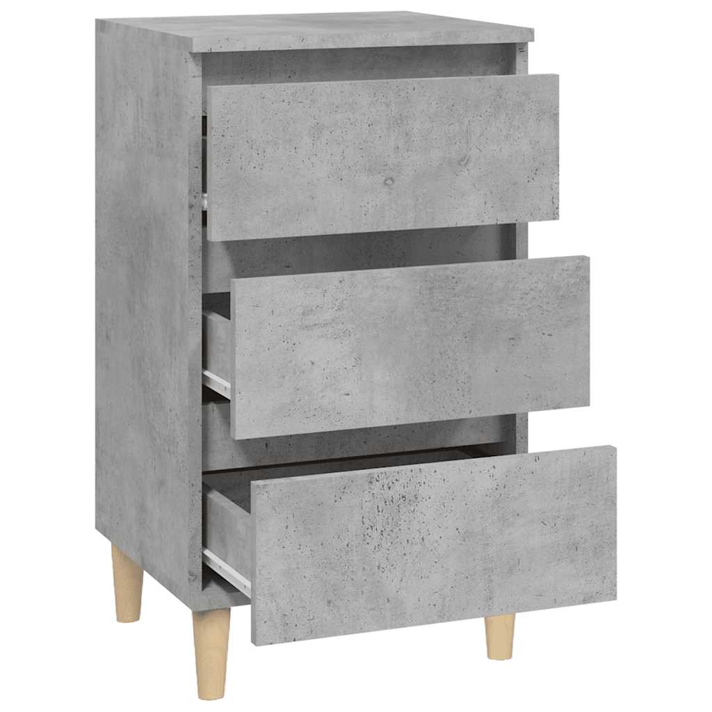 betonszürke szerelt fa éjjeliszekrény 40x35x70 cm