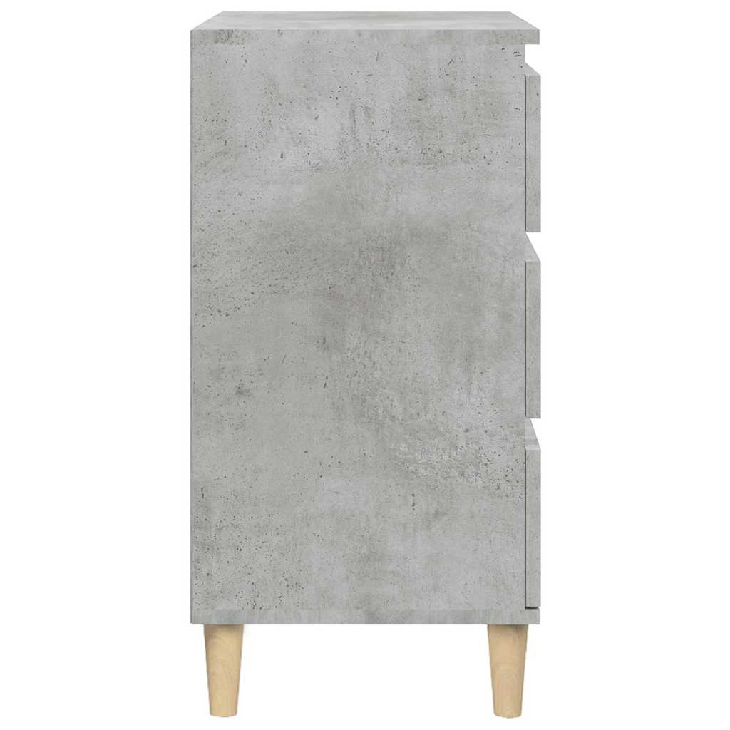 betonszürke szerelt fa éjjeliszekrény 40x35x70 cm