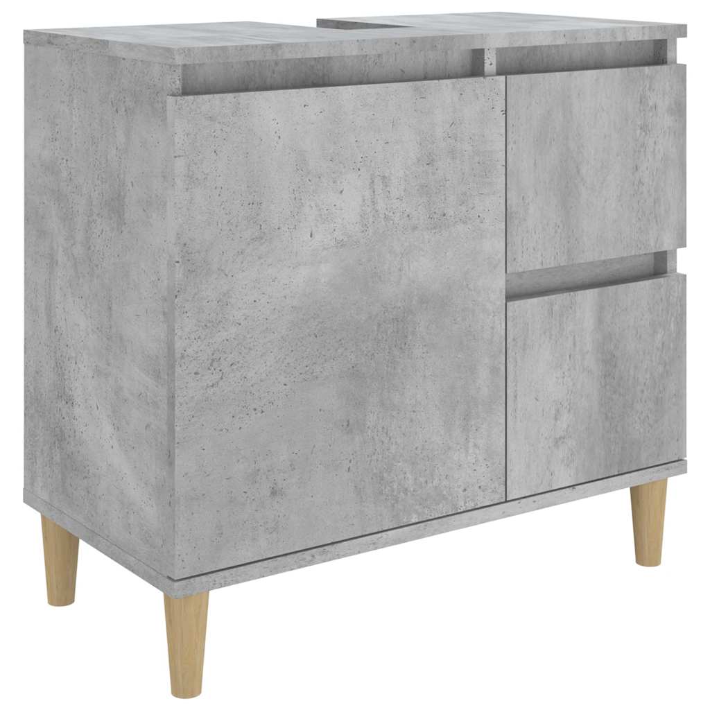 betonszürke szerelt fa fürdőszobaszekrény 65 x 33 x 60 cm