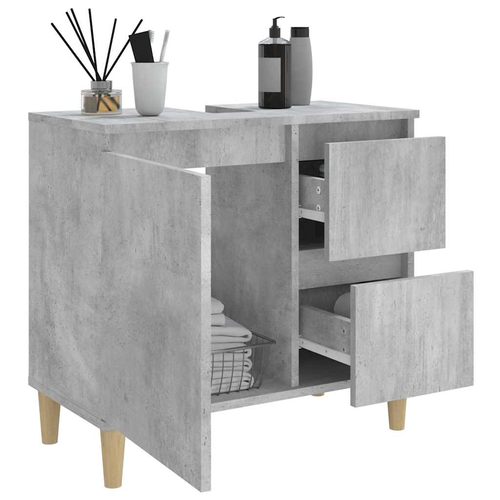 betonszürke szerelt fa fürdőszobaszekrény 65 x 33 x 60 cm