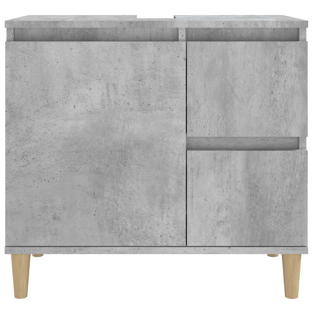 betonszürke szerelt fa fürdőszobaszekrény 65 x 33 x 60 cm