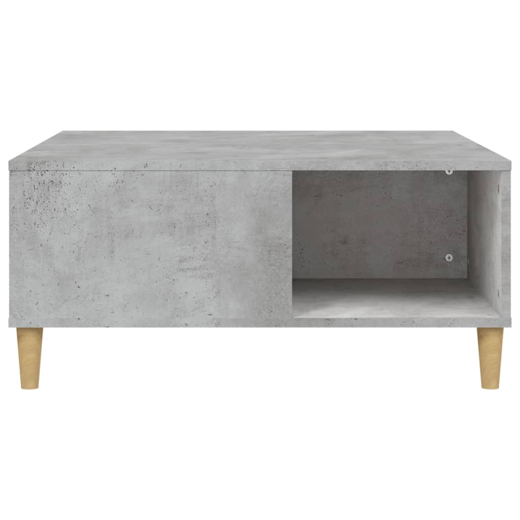 betonszürke szerelt fa dohányzóasztal 80x80x36,5 cm