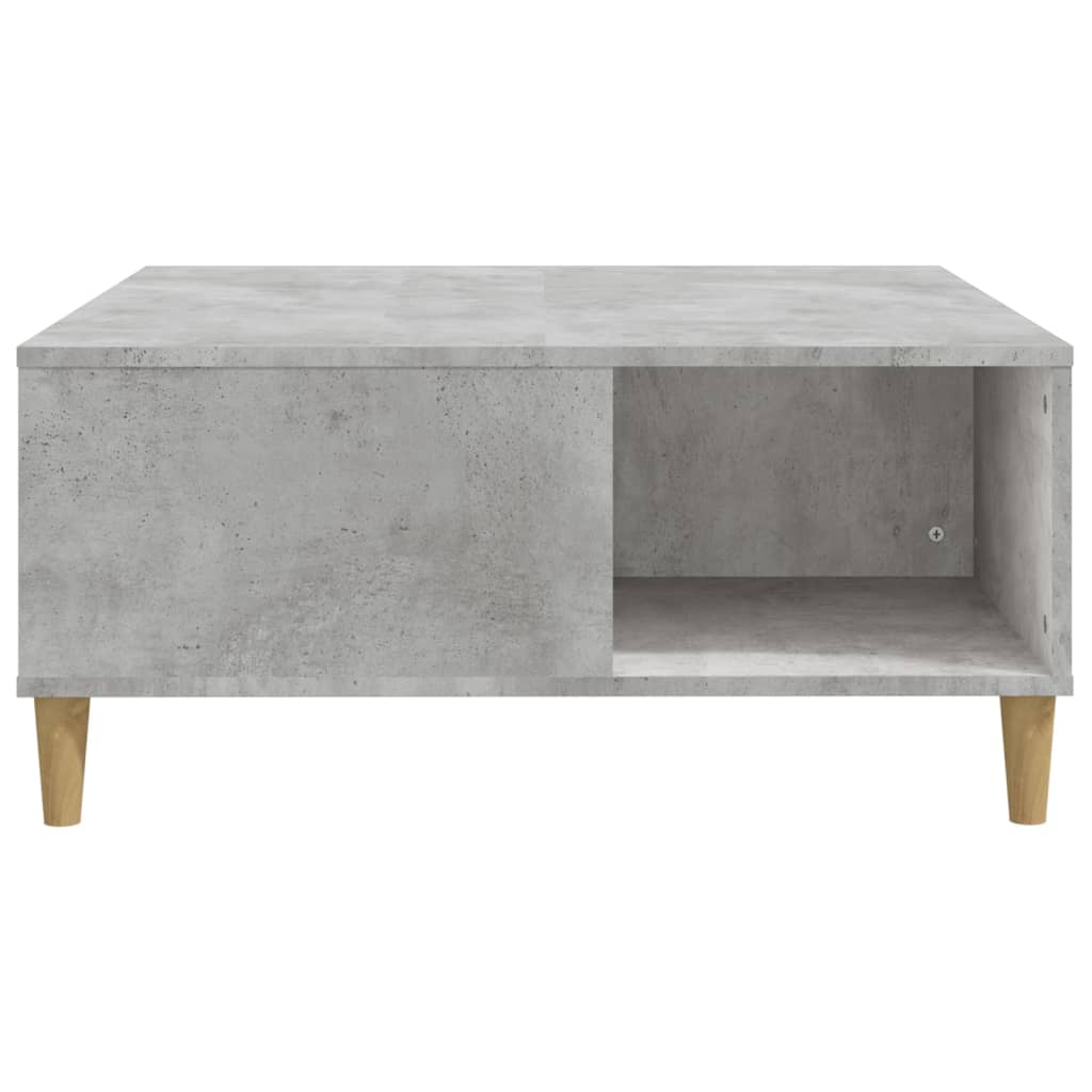 betonszürke szerelt fa dohányzóasztal 80x80x36,5 cm